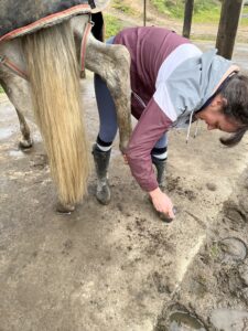 Position curage de pieds