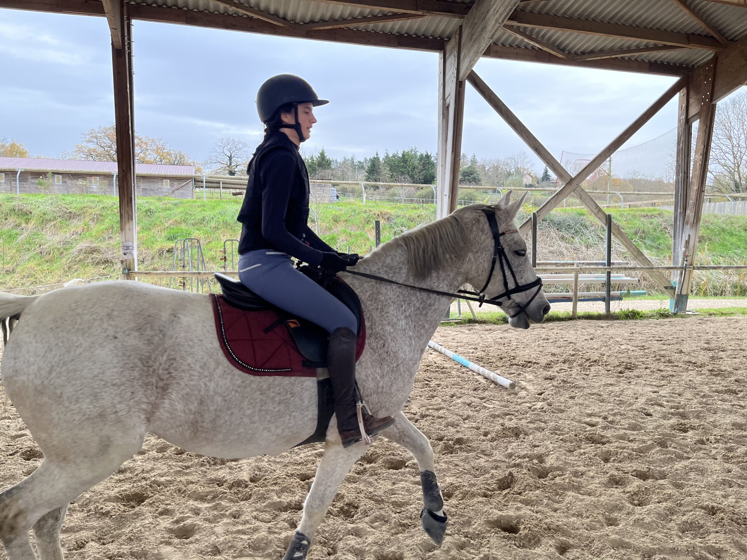 Cécile sur Verde dans le manège
