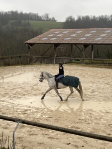 Verde dans la carrière avec son couvre rein